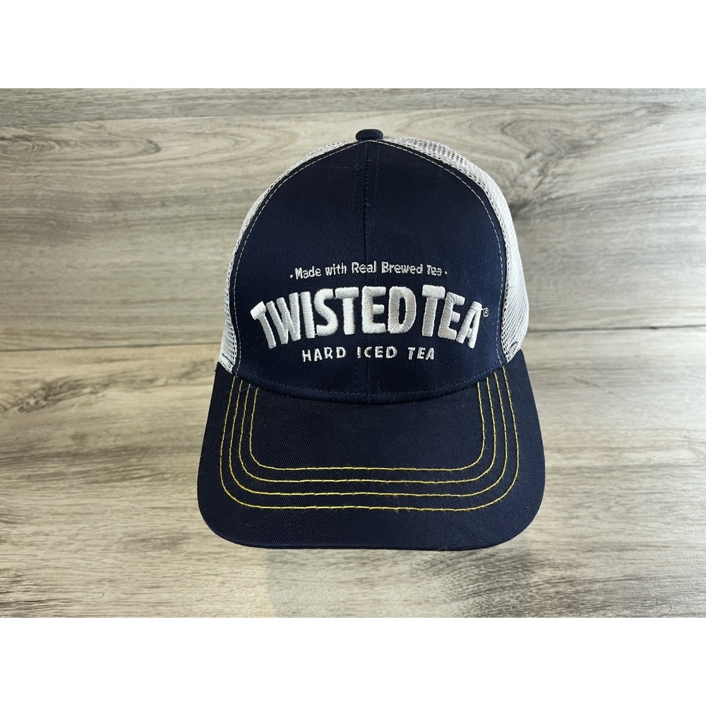 Twisted Tea Hard Iced Tea Alcohol Beer Strapback Hat Cap Mens Mesh White Blue